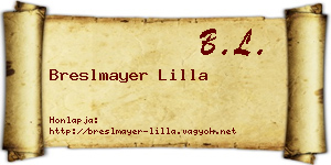 Breslmayer Lilla névjegykártya